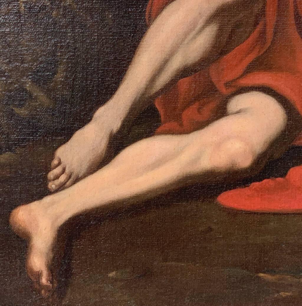Pintor caravaggesco (siglo XVII) - San Jerónimo.

47 x 73 cm.

Óleo antiguo sobre lienzo, sin marco.

Informe de estado: Lona forrada. Buen estado de conservación de la superficie pictórica, signos de envejecimiento y desgaste.



- Este artículo se