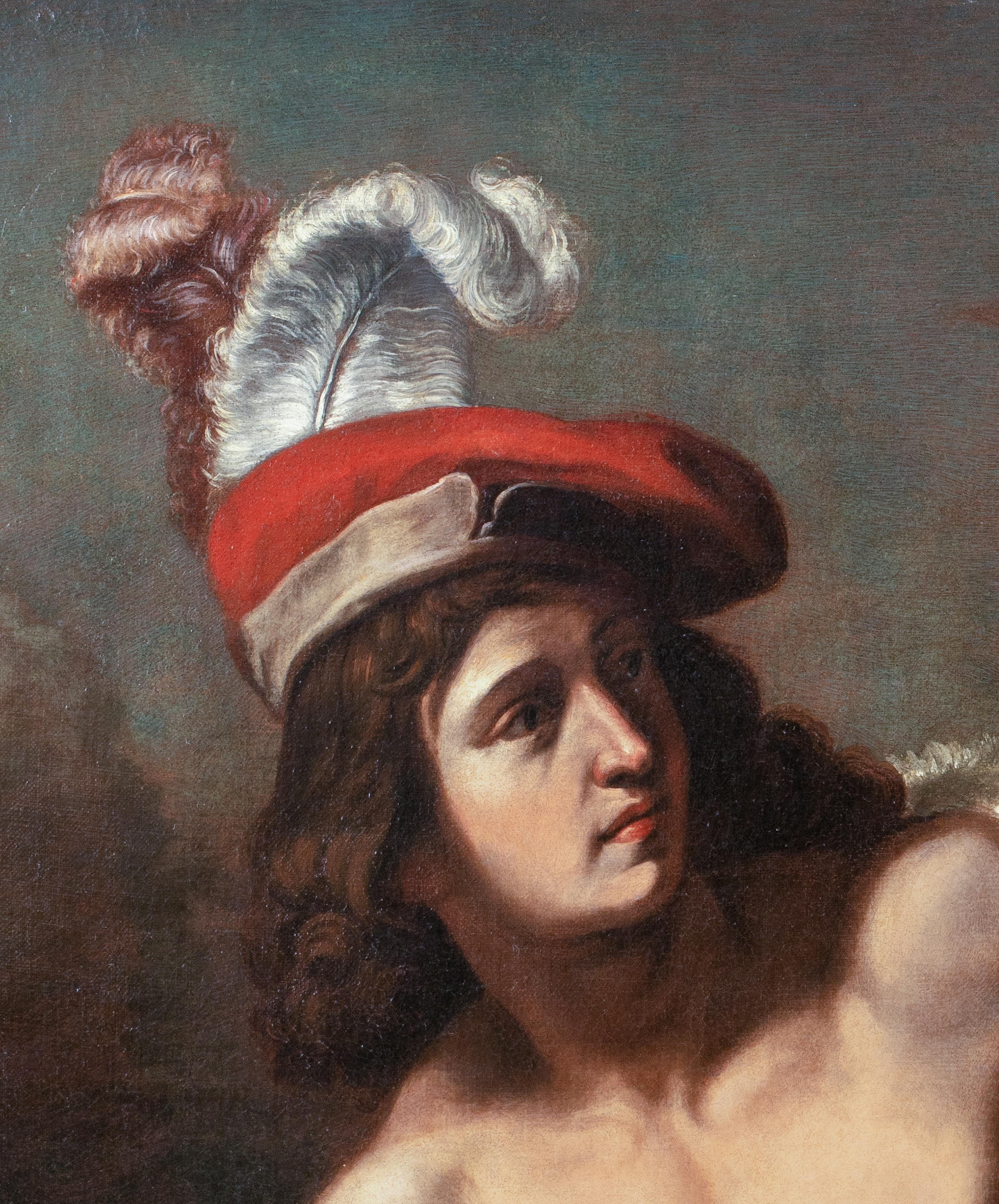 David & the Head Of Goliath, 17th Century - GUERCINO (1591-1666) For Sale 3