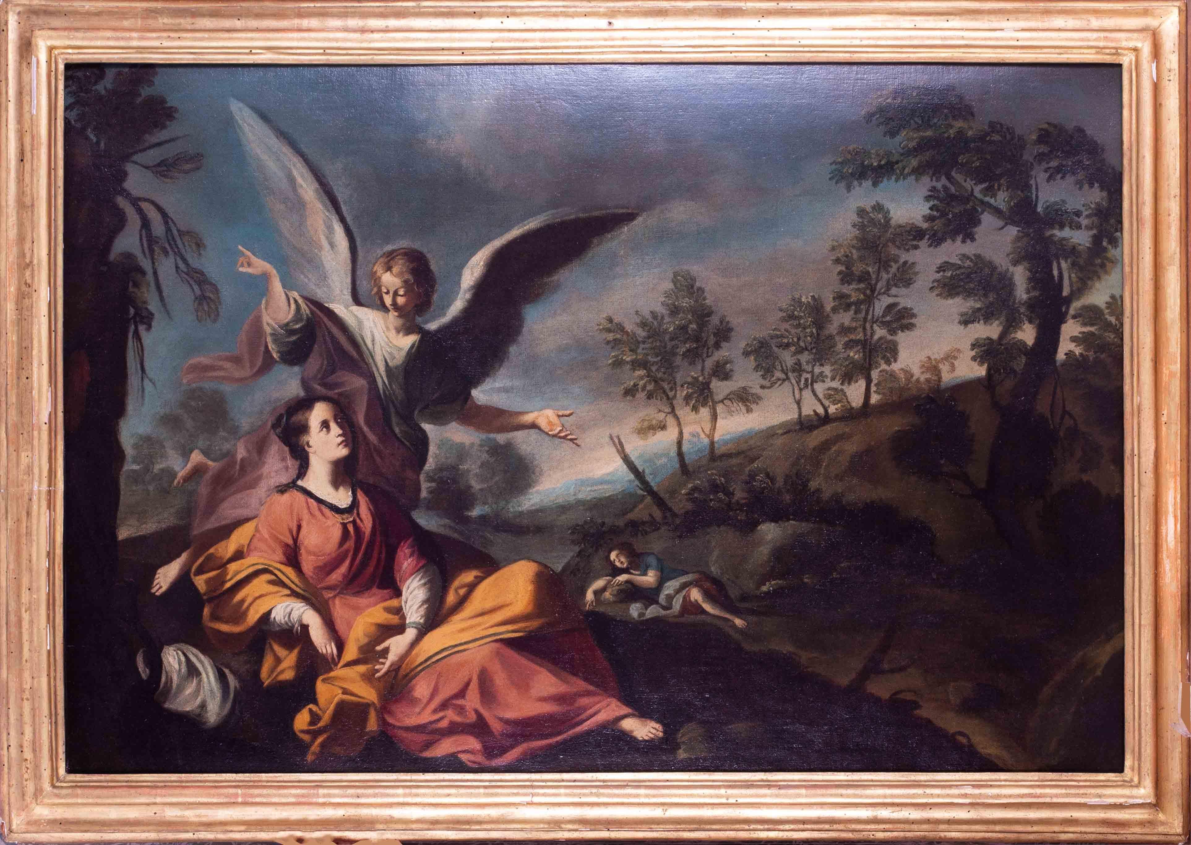 Giovanni Francesco Barbieri (Il Guercino) Figurative Painting - Italian, 17th Century old master oil painting of the Annunciation