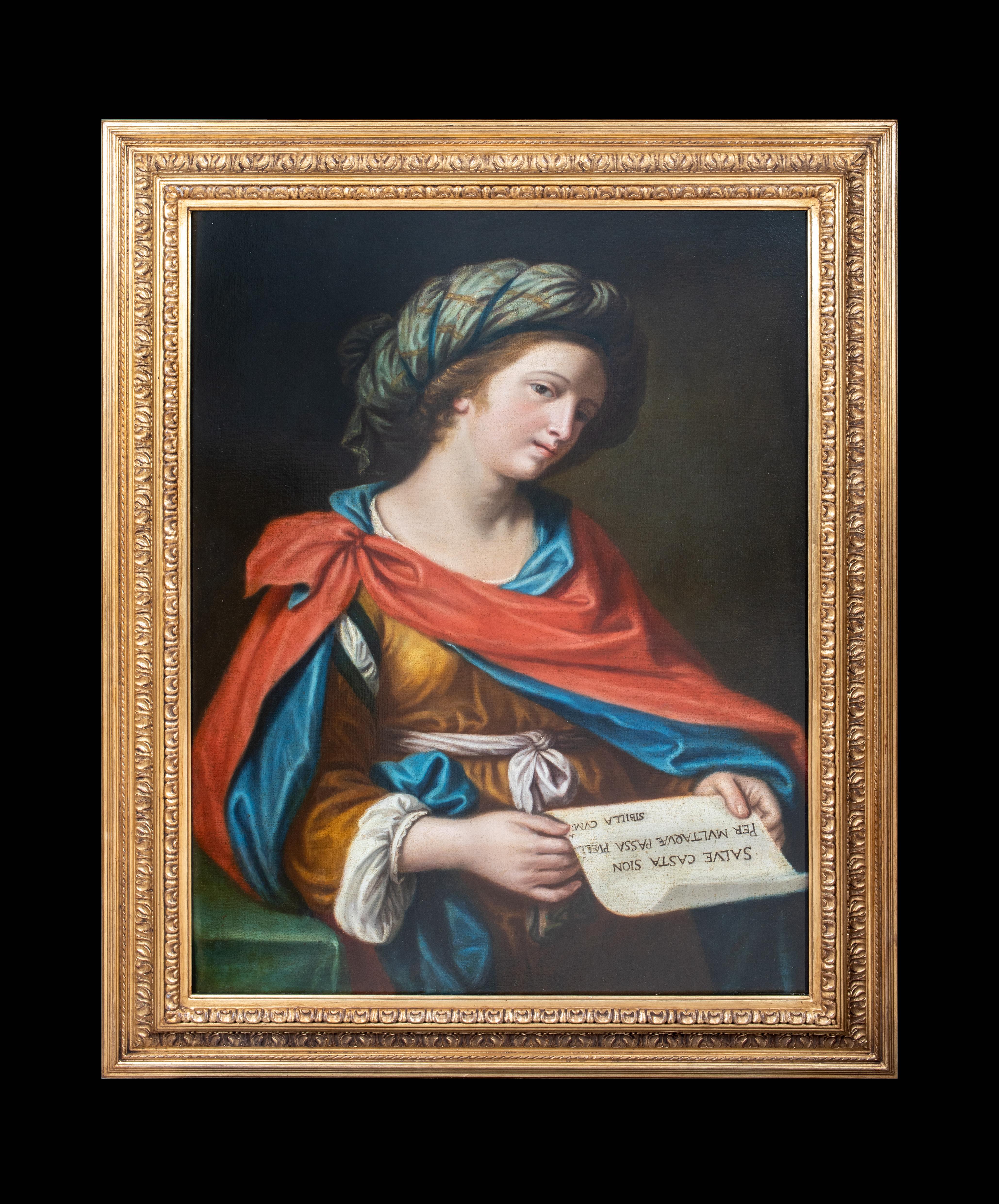 Ritratto della Sibilla persiana, XVII secolo   Scuola di GUERCINO (1591-1666) - Painting di Giovanni Francesco Barbieri (Il Guercino)