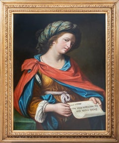 Antique Portrait Of The Persian Sybil, 17th Century   School of GUERCINO (1591-1666)