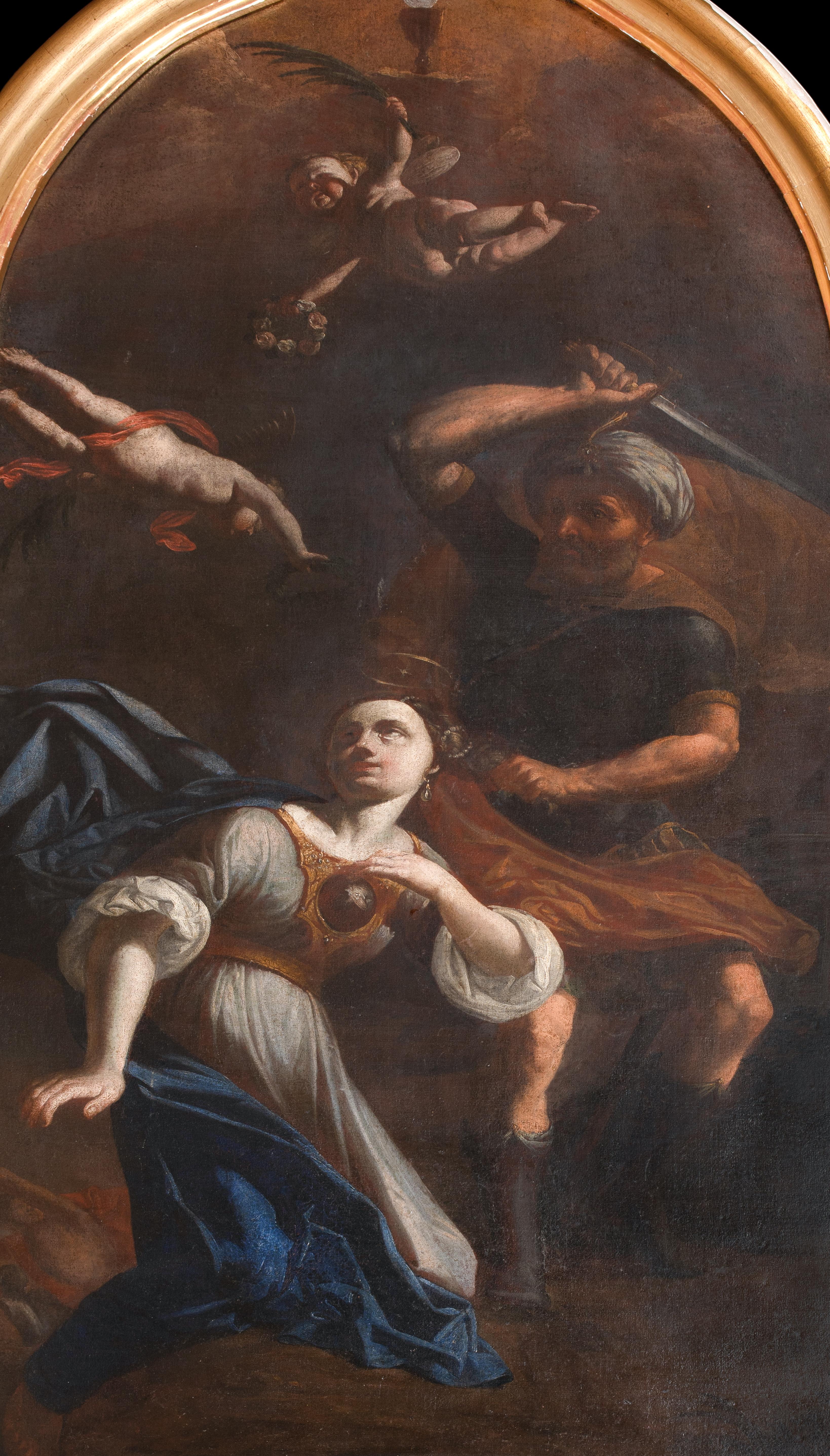 El martirio de Santa Bárbara, siglo XVII

ESCUELA DEL GUERCINO (1581-1666)

Gran óleo sobre lienzo del Viejo Maestro italiano del siglo XVII sobre el Martirio de Santa Bárbara. Tras ser encarcelada y torturada Santa Bárbara  de Nicomedia se negó a