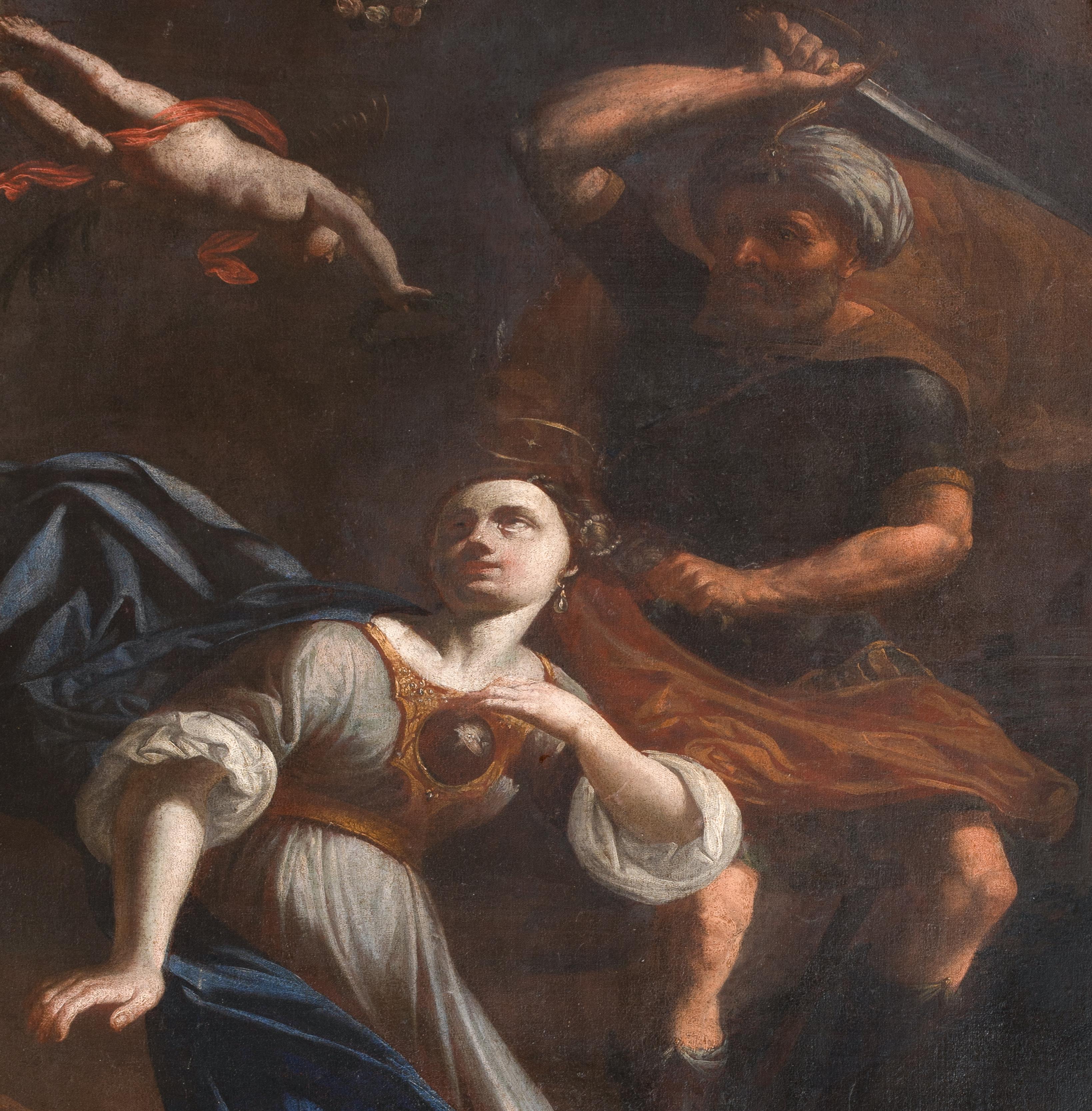 El martirio de Santa Bárbara, siglo XVII  ESCUELA DEL GUERCINO (1581-1666) en venta 3