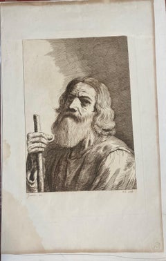 Moses mit Staff-Porträtdruck nach Guercino (1591-1666)