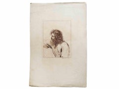 Portrait of Man - Etching by Guercino - 17th Century