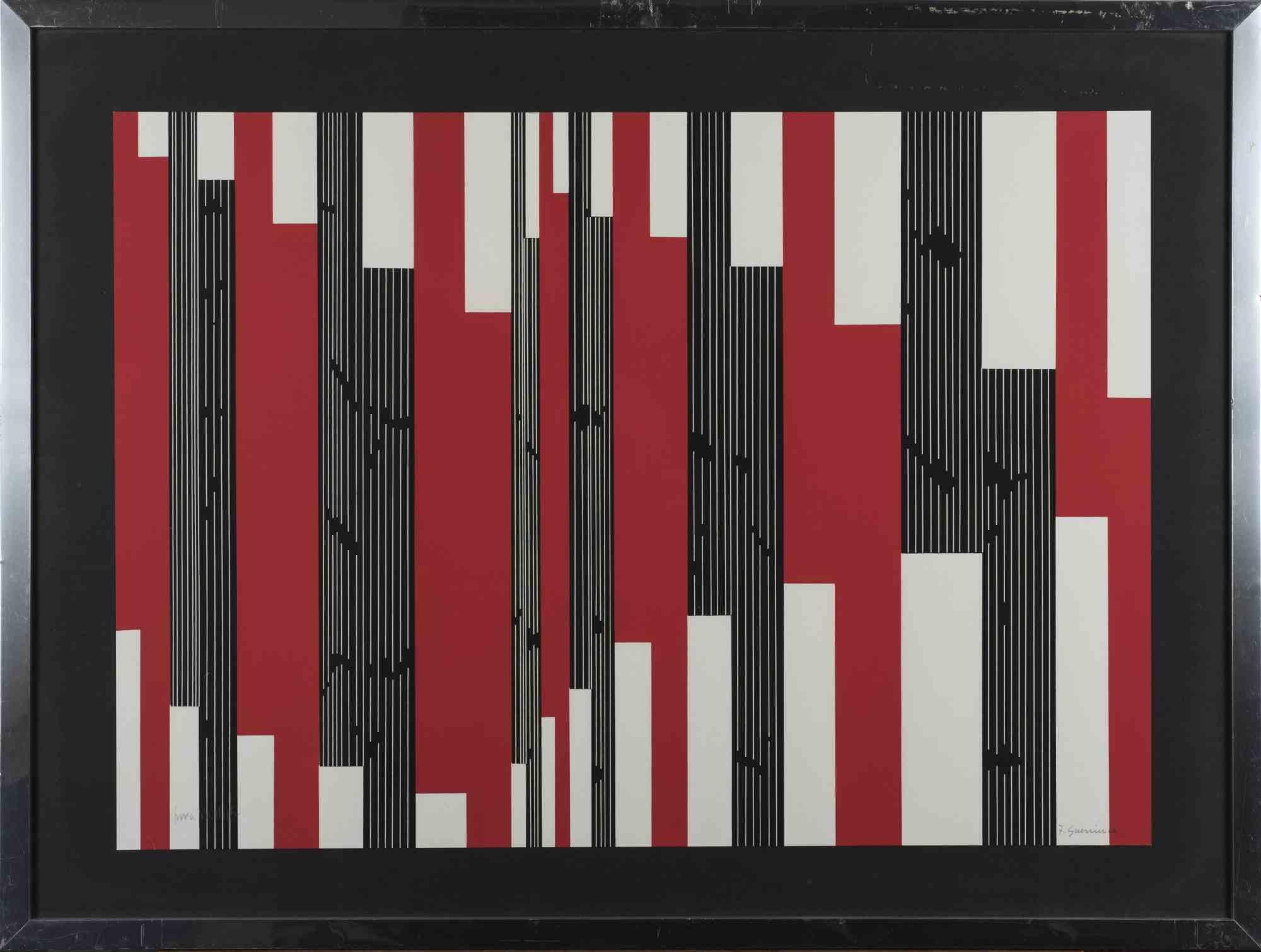 Abstract Print di Giovanni Francesco Guerrieri - Ritmo-Struttura - Serigrafia di Francesco Guerrieri - 1964