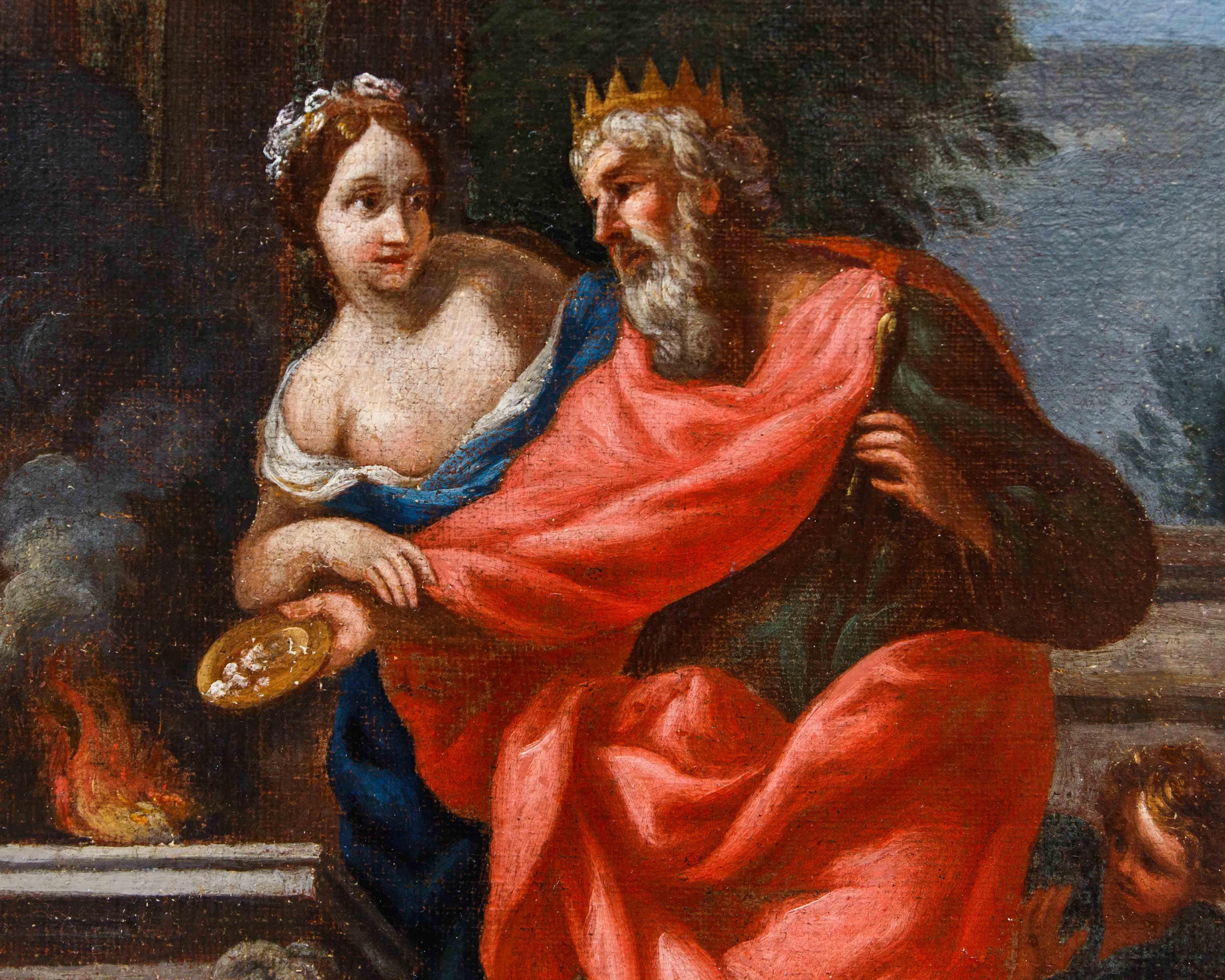 XVII secolo,   Bottega di Giovanni Francesco Romanelli, L’idolatria di Salomone im Angebot 6