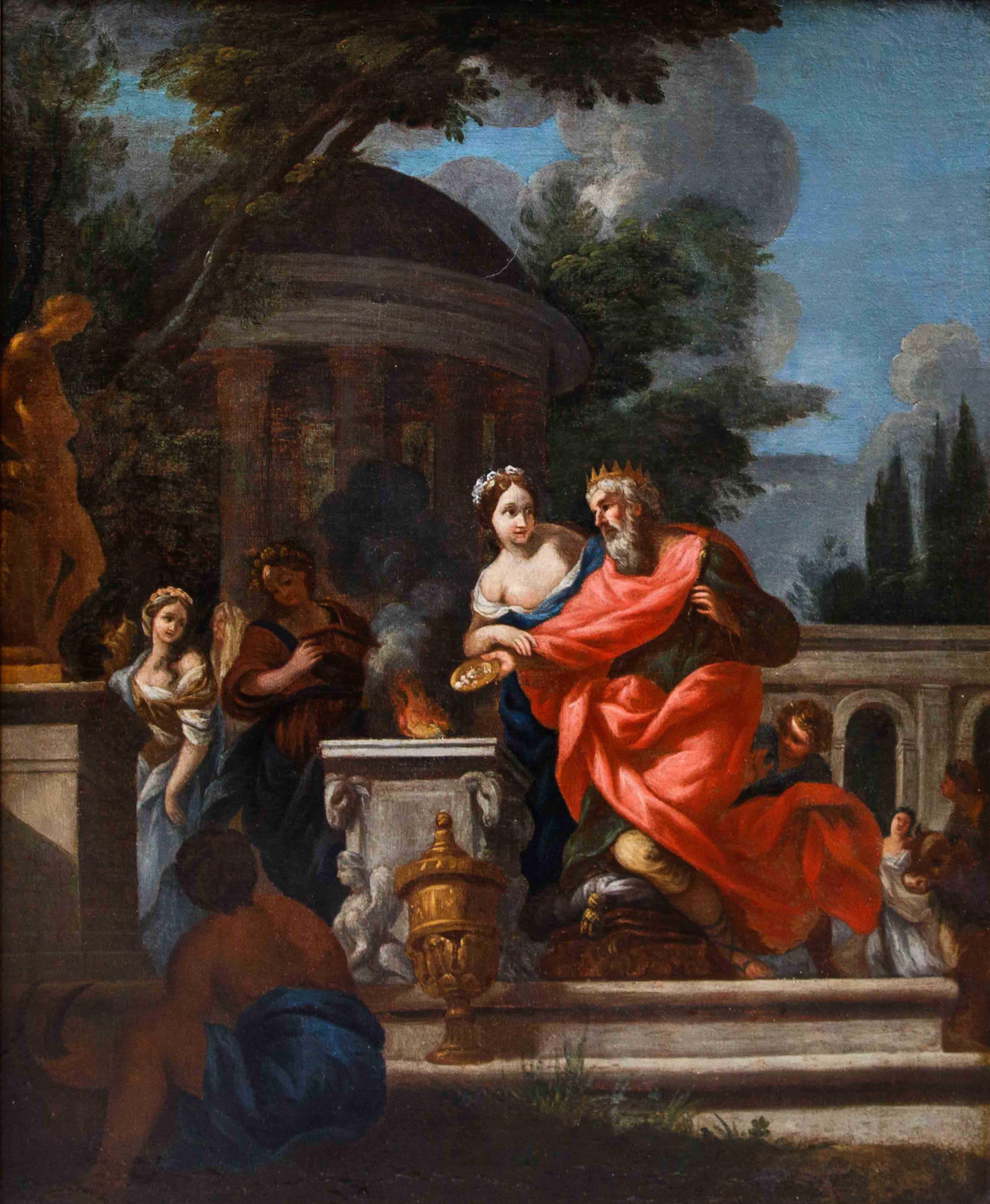 XVII secolo,   Bottega di Giovanni Francesco Romanelli, L’idolatria di Salomone im Angebot 8