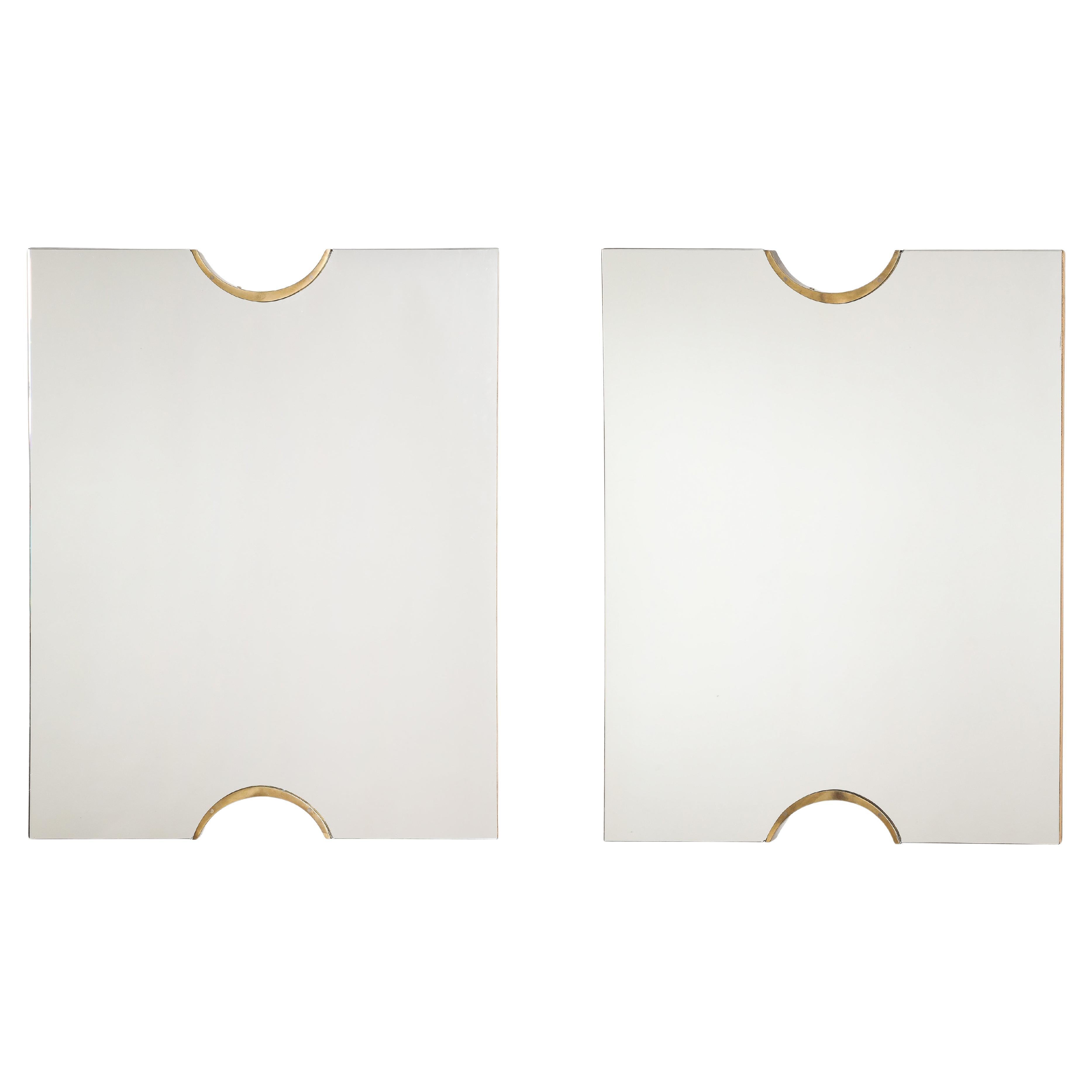 Giovanni Gariboldi Pair of Glass and Gilt Wall Mirrors, Italy, circa 1950
s