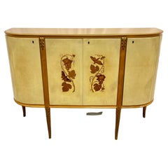 Giovanni Gariboldi Parchment Bar Cabinet, Sideboard, Paolo Buffa, Italian