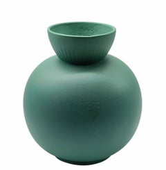 Giovanni Gariboldi für Richard Ginori Vase aus grüner Keramik, Italien 1950er Jahre