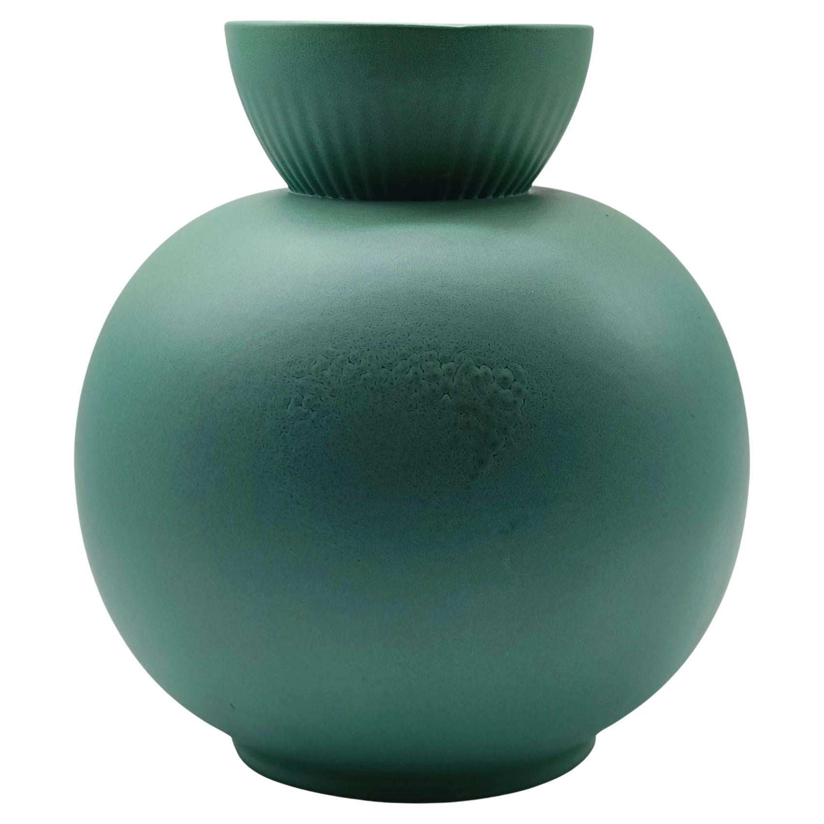 Giovanni Gariboldi per Richard Ginori Vaso in Ceramica Verde, Italia 1950s en vente