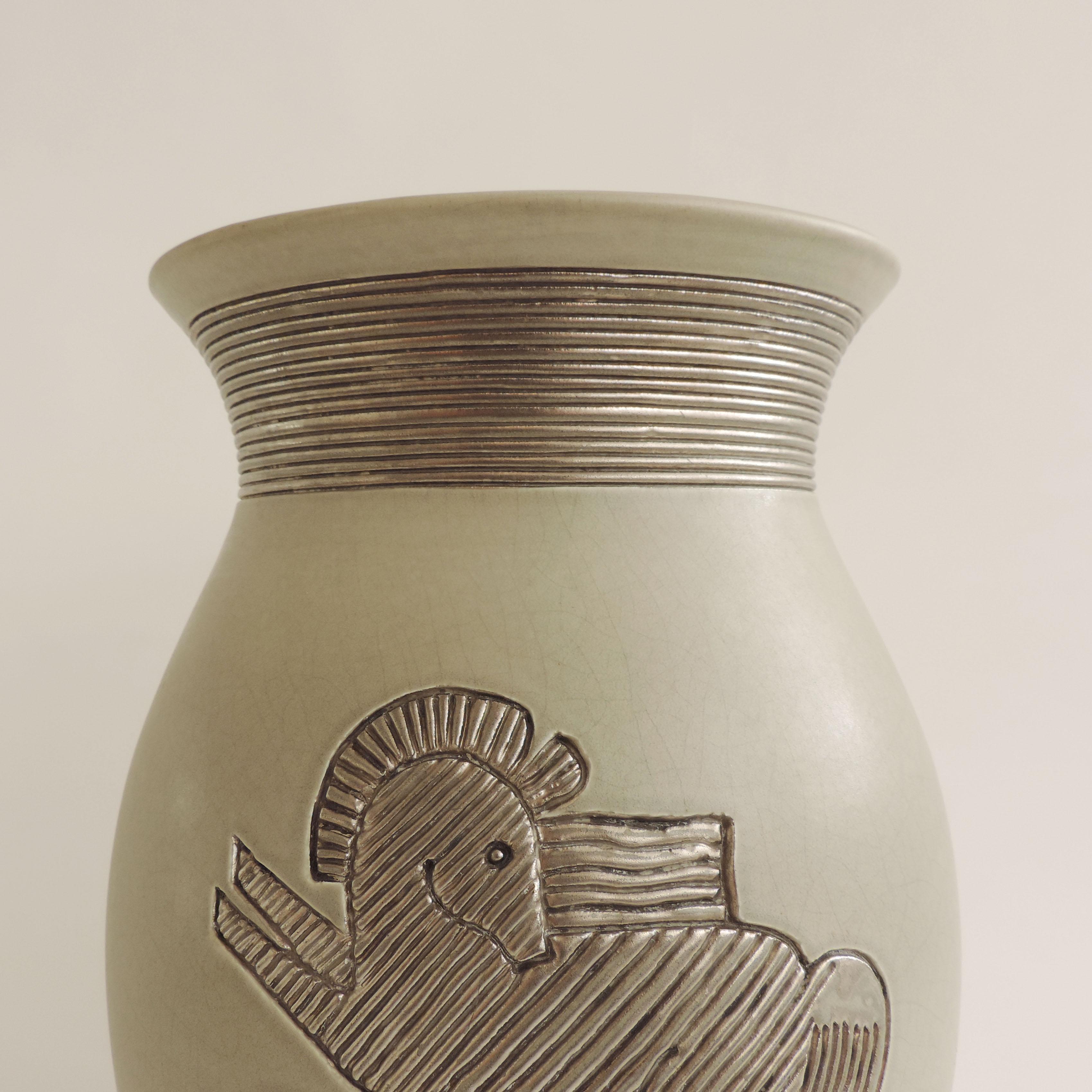 Monumental and rare Giovanni Gariboldi vase for Richard Ginori, Milano, Italy 1930s.