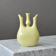 Jarrón de cerámica amarilla de Giovanni Gariboldi para Richard Ginori, Italia, años 50