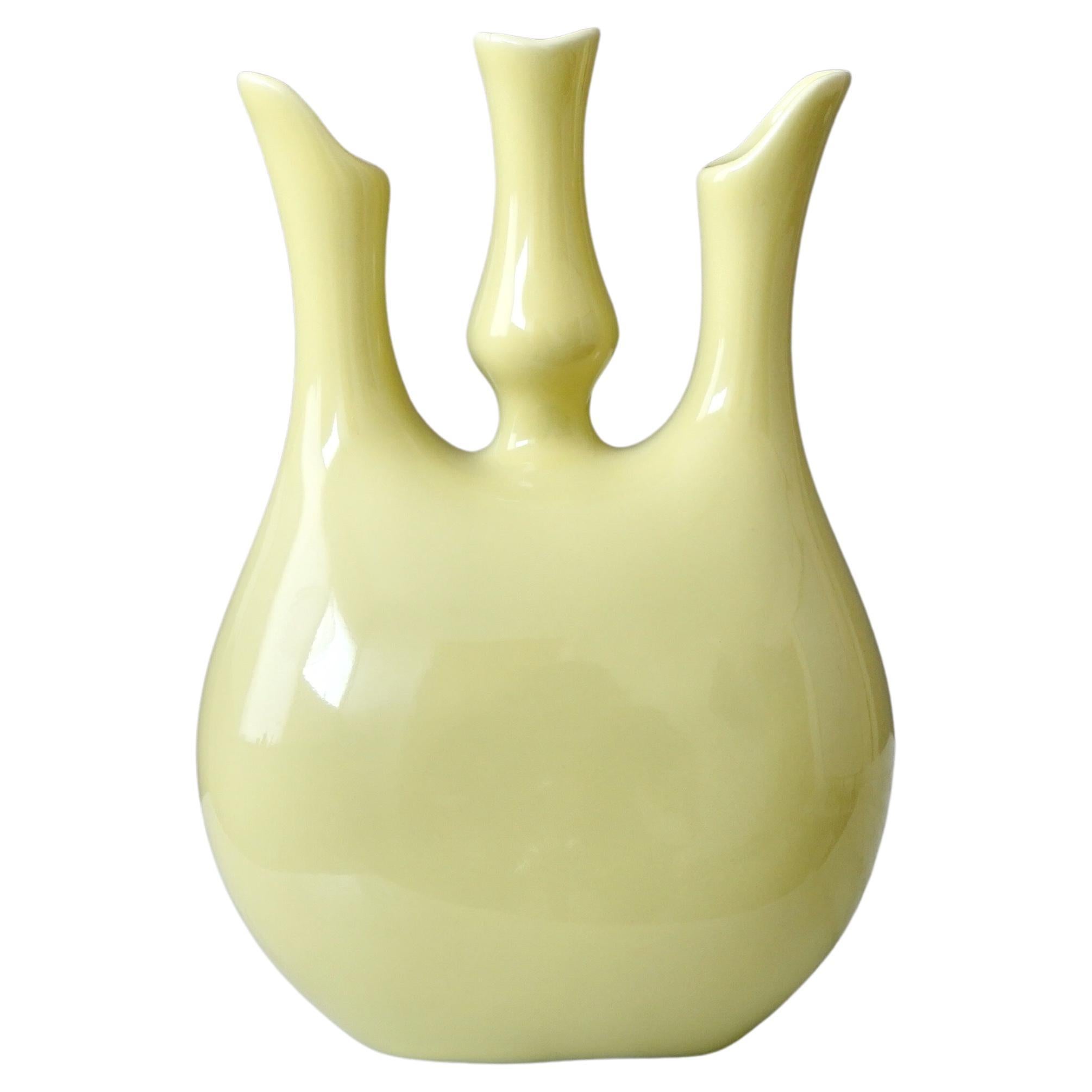 Gelbe Keramikvase von Giovanni Gariboldi für Richard Ginori, Italien, 1950er Jahre