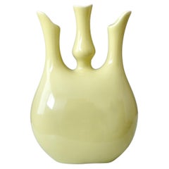 Gelbe Keramikvase von Giovanni Gariboldi für Richard Ginori, Italien, 1950er Jahre