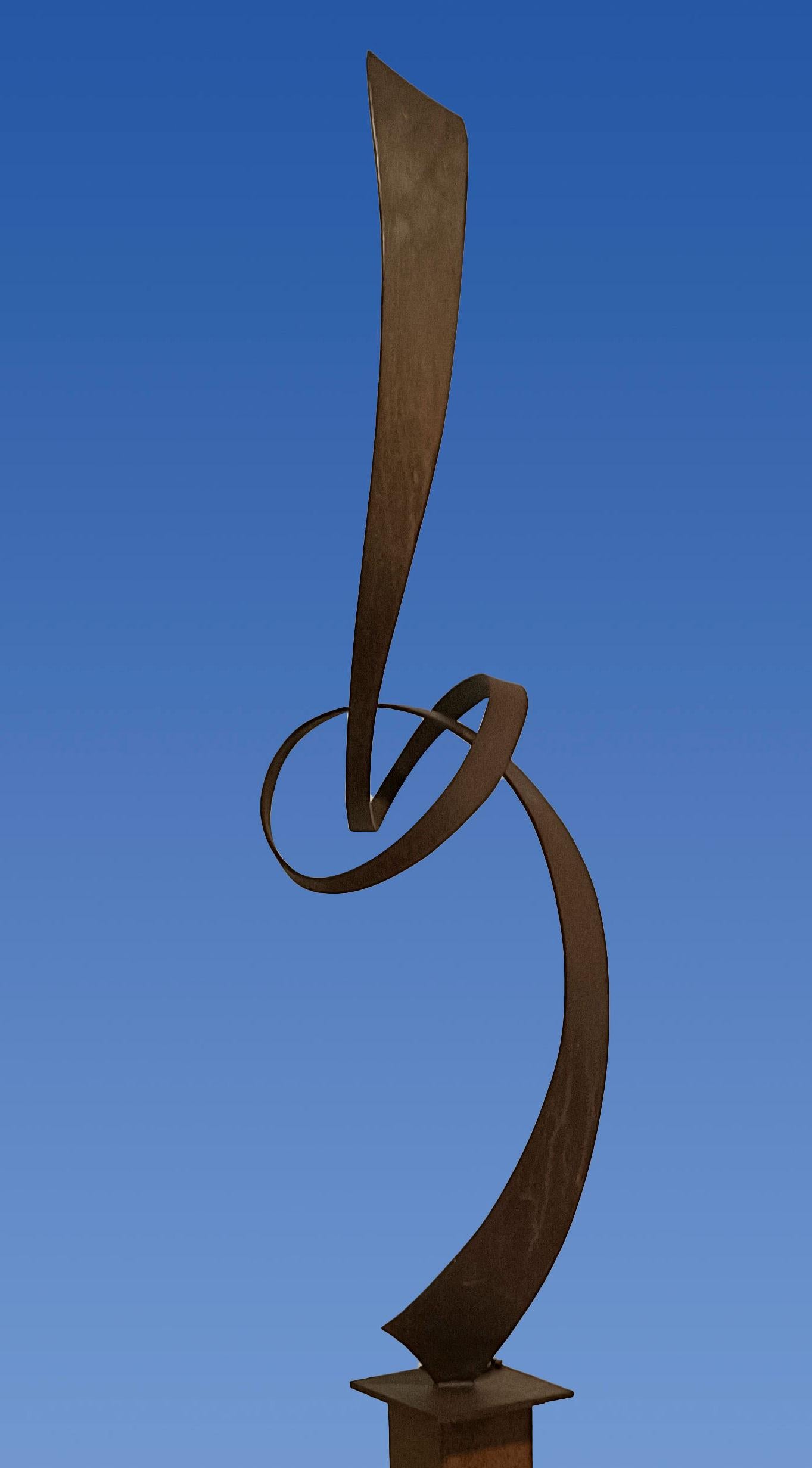 140-Gratte Ciel - Giovanni Gelmi - zeitgenössische Skulptur aus patiniertem Cortenstahl im Angebot 5