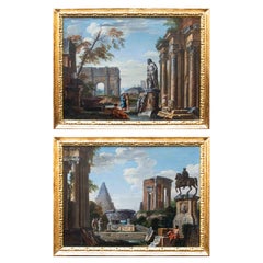 Giovanni Ghisolfi Whims of Roman Monuments Paintings Oil on Canvas