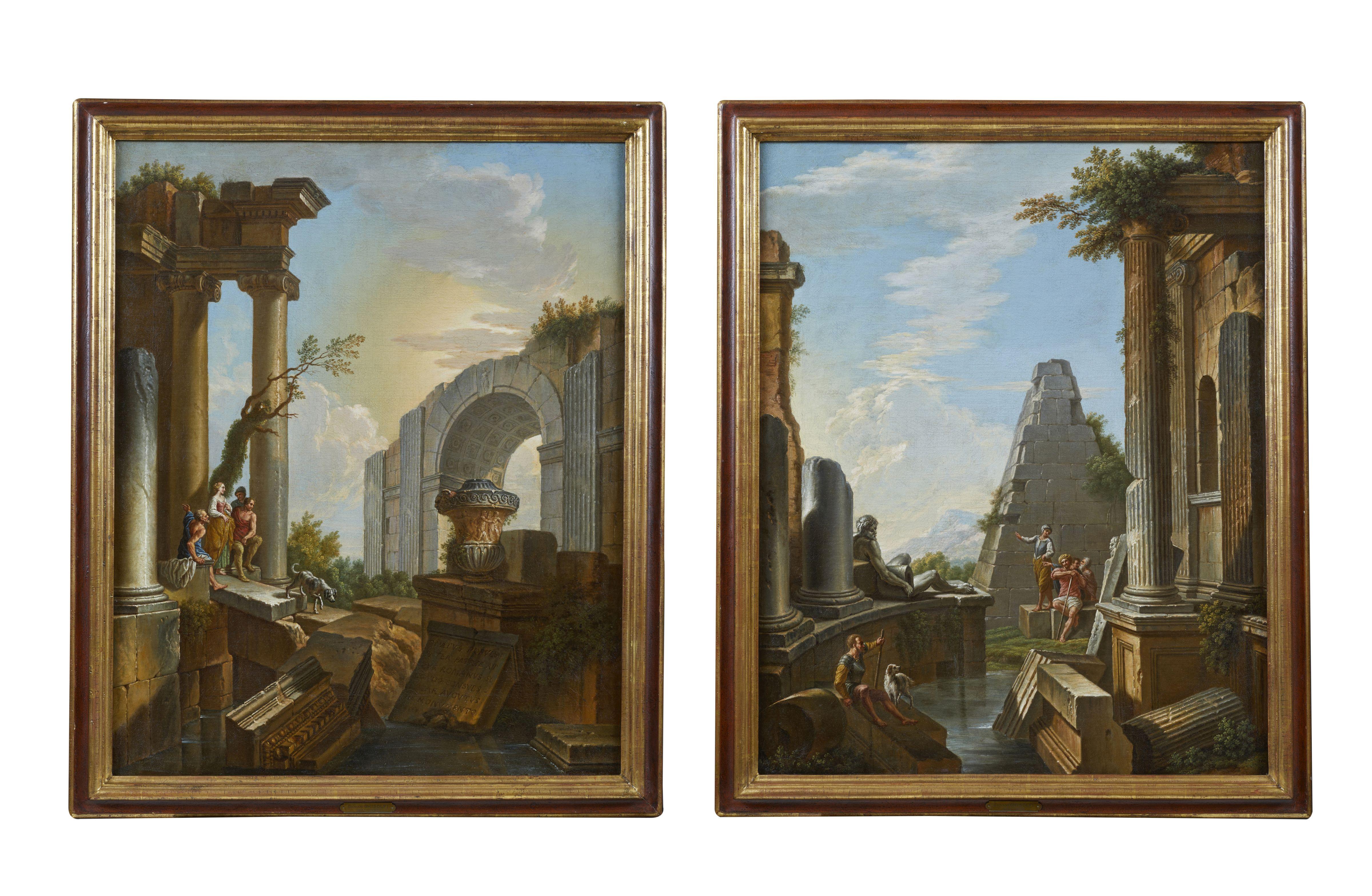 These two valuable works , which stand out for their fine execution quality, as well as for their excellent state of preservation, testify to the heights that Giovanni Ghisolfi, one of the most important and influential ruin painters of the 17th
