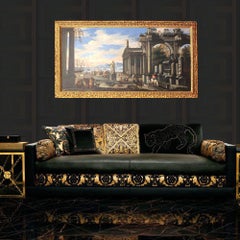 Capriccio - 17th Century Oil on Canvas Classical Architectural Ruins Painting