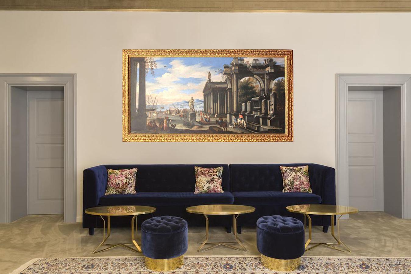 Capriccio - 17th Century Oil on Canvas Classical Architectural Ruins Painting 4