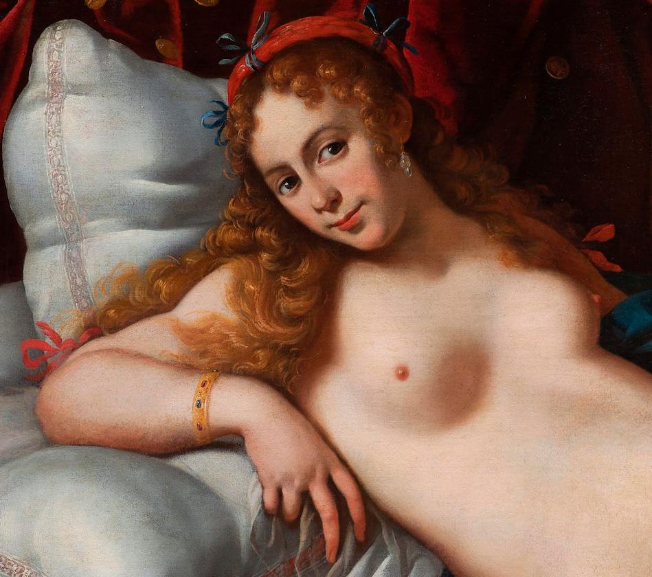 XVIIe siècle par Giacomo Sementi et Pier Francesco Cittadini Dana Huile sur toile - Maîtres anciens Painting par Giovanni Giacomo Sementi (Bologna 1580 - Rome 1636) - Pier Francesco Cittadini (Milan 1616 - Bologna 1681)
