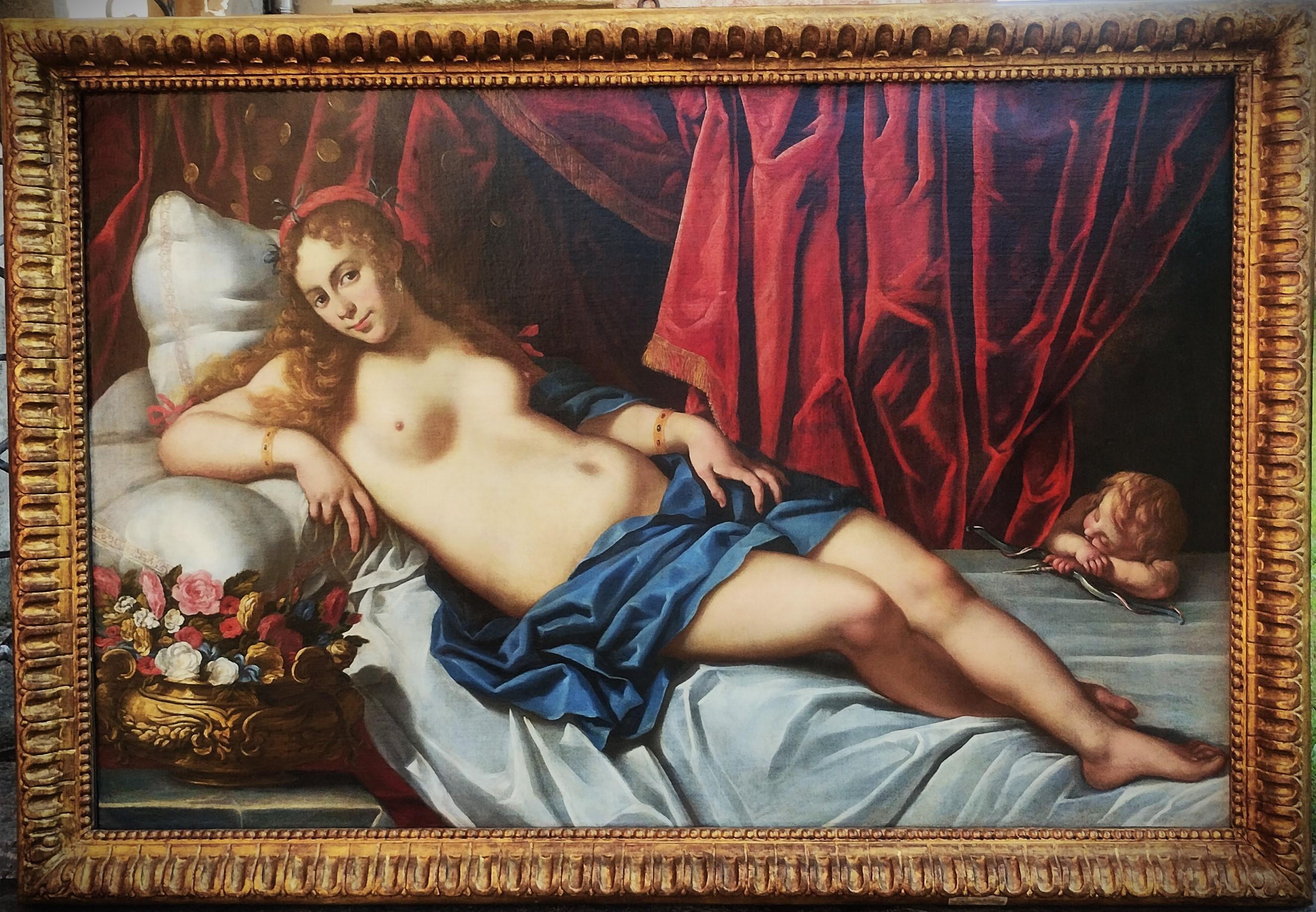 XVIIe siècle par Giacomo Sementi et Pier Francesco Cittadini Dana Huile sur toile - Painting de Giovanni Giacomo Sementi (Bologna 1580 - Rome 1636) - Pier Francesco Cittadini (Milan 1616 - Bologna 1681)