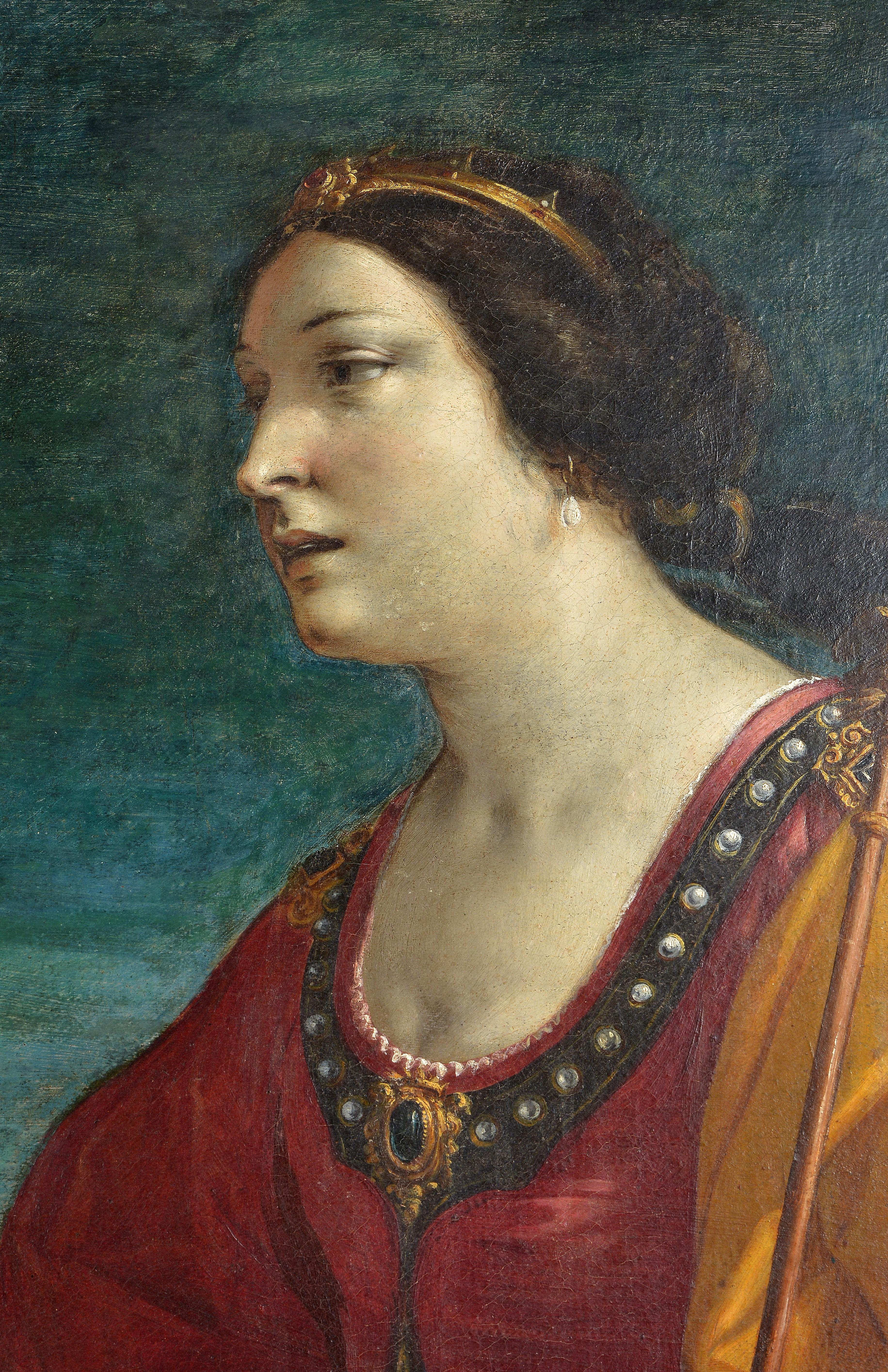 Il dipinto Giunone e il re Eolo alla Grotta dei Venti di Randa raffigura una scena drammatica della mitologia greco-romana. Ritrae Giunone, la regina degli dei, in visita a Eolo, il sovrano dei venti, nel suo dominio cavernoso. Giunone, vestita in