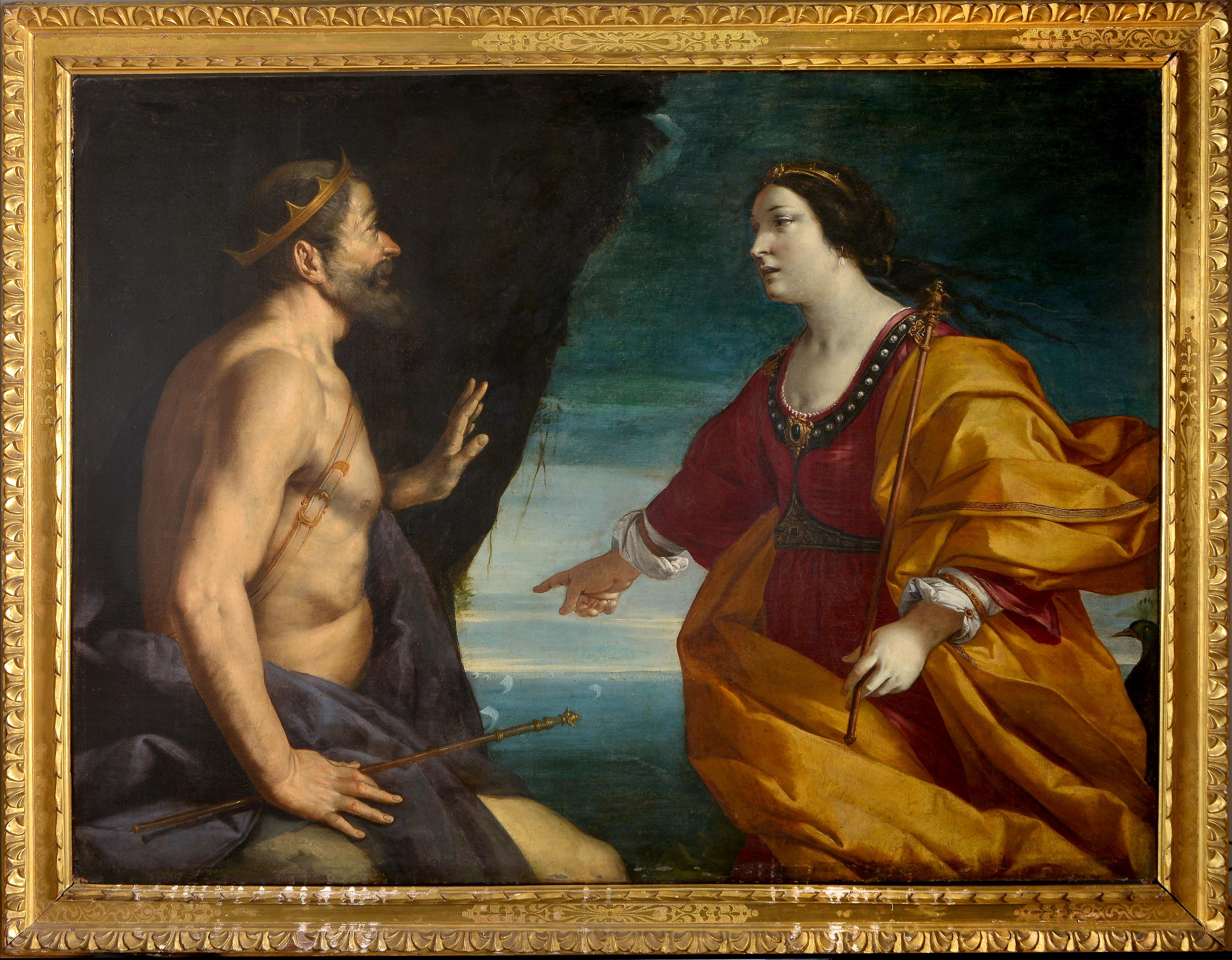 Figurative Painting di Antonio Randa - Classicista, Giunone e il re Eolo nella Grotta dei Venti