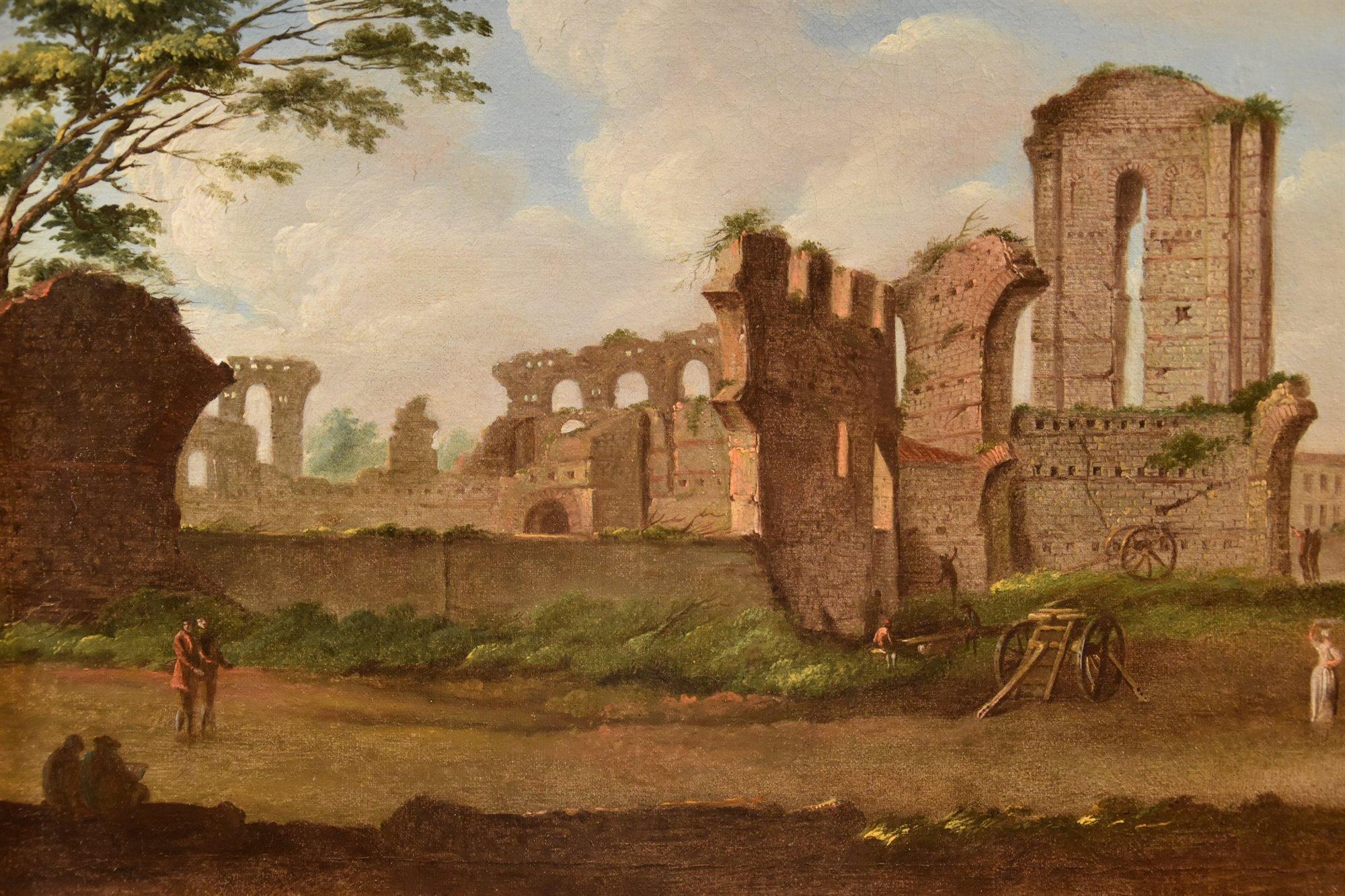 Ansicht Roman Forum Van Lint Landschaft 18. Jahrhundert Gemälde Öl auf Leinwand Alter Meister im Angebot 8