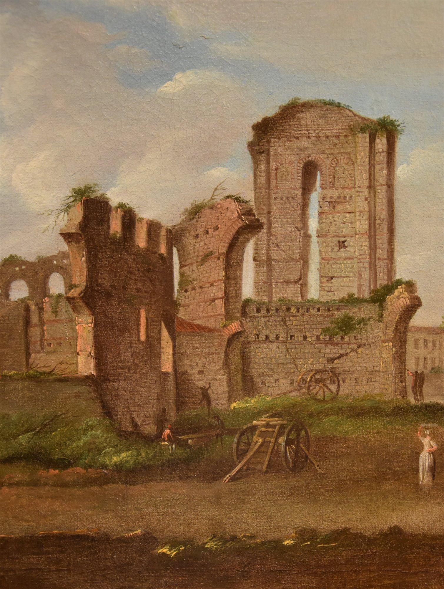 Ansicht Roman Forum Van Lint Landschaft 18. Jahrhundert Gemälde Öl auf Leinwand Alter Meister im Angebot 9