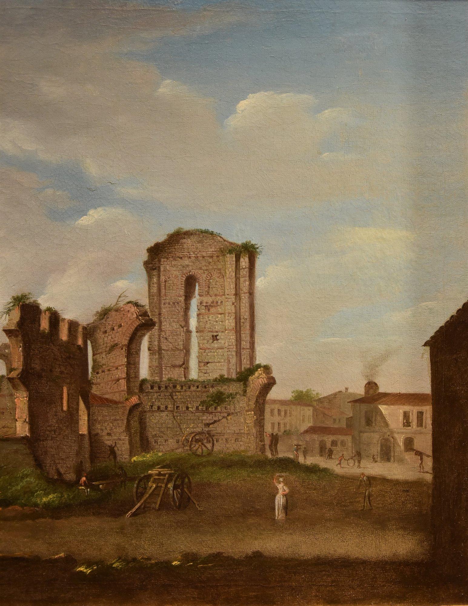 Giovanni Giacomo Van Lint (Rom 1723 - 1790) 

Blick auf das Forum Romanum  

Öl auf Leinwand 53,5 x 68 cm im Rahmen 60 x 75 cm  

Anerkennungsurkunde von Prof. Giancarlo Sestieri (Rom 2010)  

Diese reizvolle 