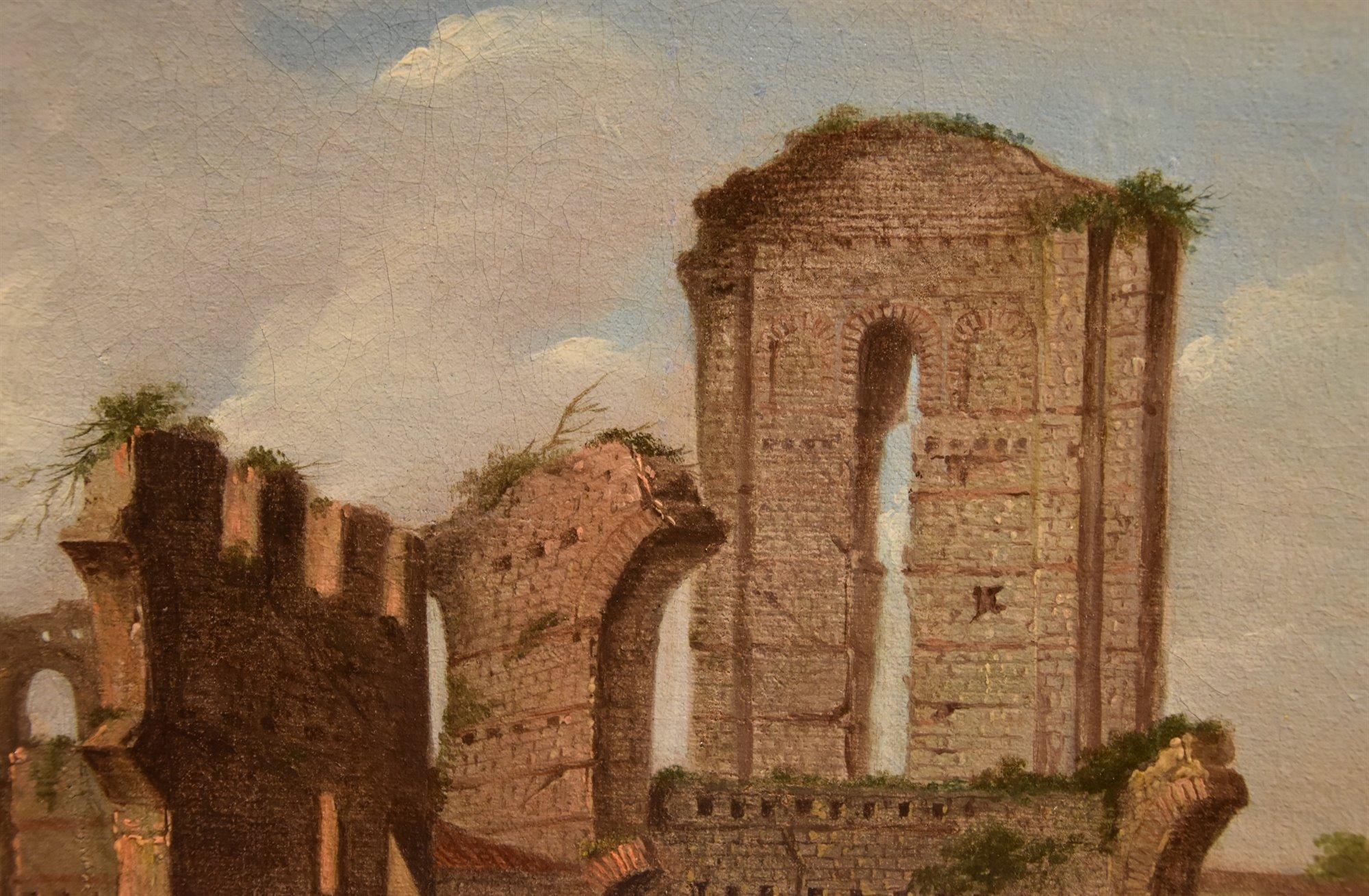 Ansicht Roman Forum Van Lint Landschaft 18. Jahrhundert Gemälde Öl auf Leinwand Alter Meister im Angebot 4
