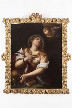 17th-18th Century By Giovanni Girolamo Bonesi Mary Magdalene Oil on Canvas