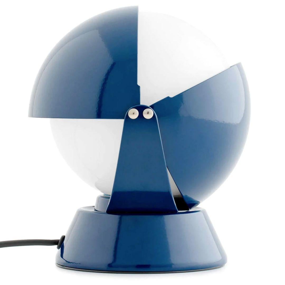 Mid-Century Modern Giovanni Gorgoni 'Buonanotte' Metal & Acrylic Table Lamp in Blue for Stilnovo For Sale
