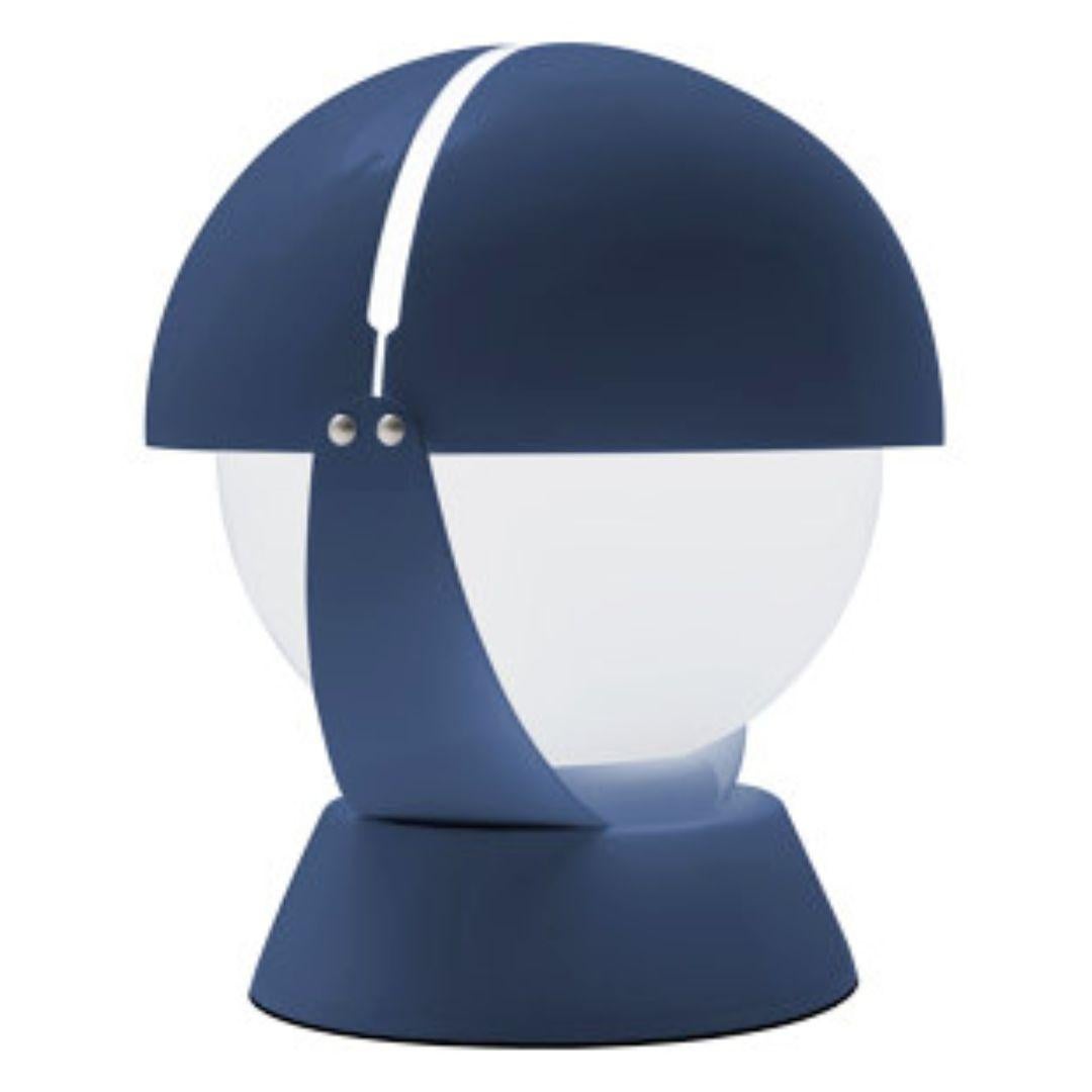 Italian Giovanni Gorgoni 'Buonanotte' Metal & Acrylic Table Lamp in Blue for Stilnovo For Sale