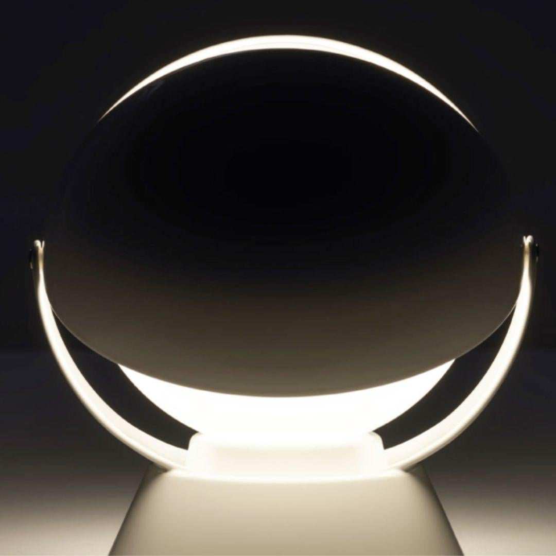 Italian Giovanni Gorgoni 'Buonanotte' Metal & Acrylic Table Lamp in White for Stilnovo For Sale