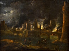 Nocturnal Landscape Troy Grevenbroeck Paint Oil on canvas Old master 17th Centur