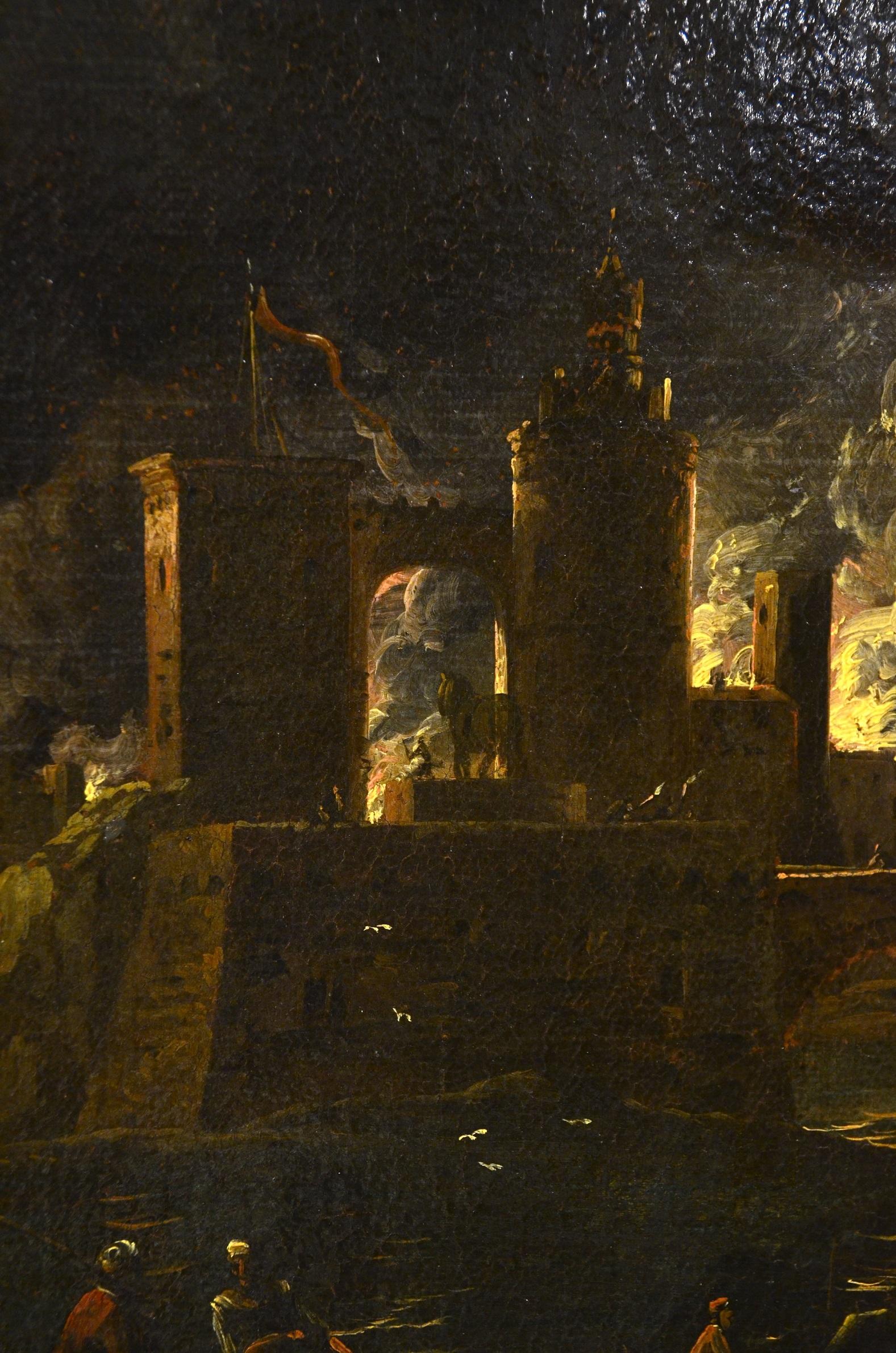 Nocturnal Landscape Troy Grevenbroeck Paint Oil on canvas Old master 17th Centur 4