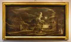 Port Moonlight See Landscape Grevenbroeck Paint 17th Century Oil on canvas