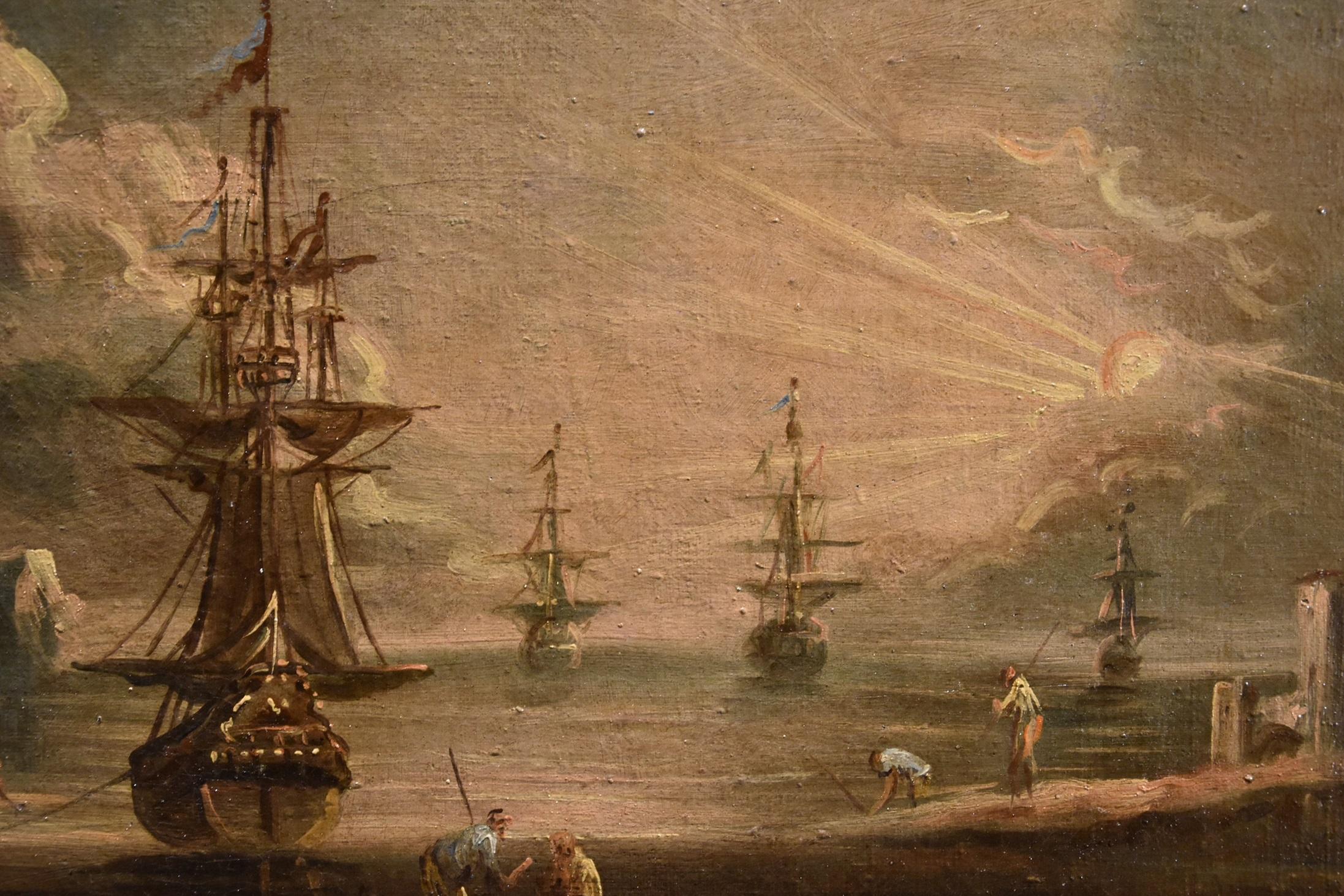 Port See Landscape Grevenbroeck peint à l'huile sur toile 17ème siècle 6
