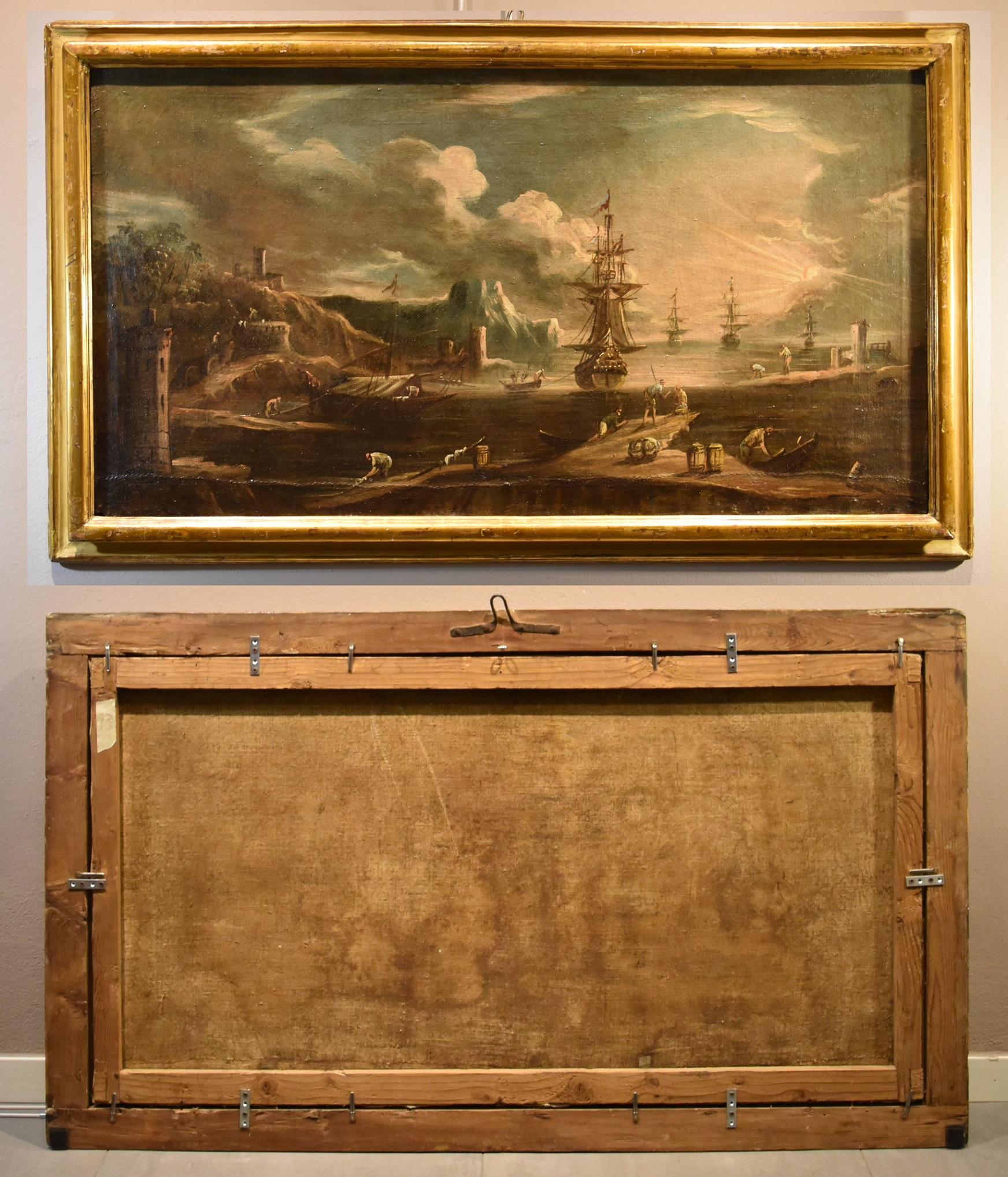 Port See Landscape Grevenbroeck peint à l'huile sur toile 17ème siècle 7