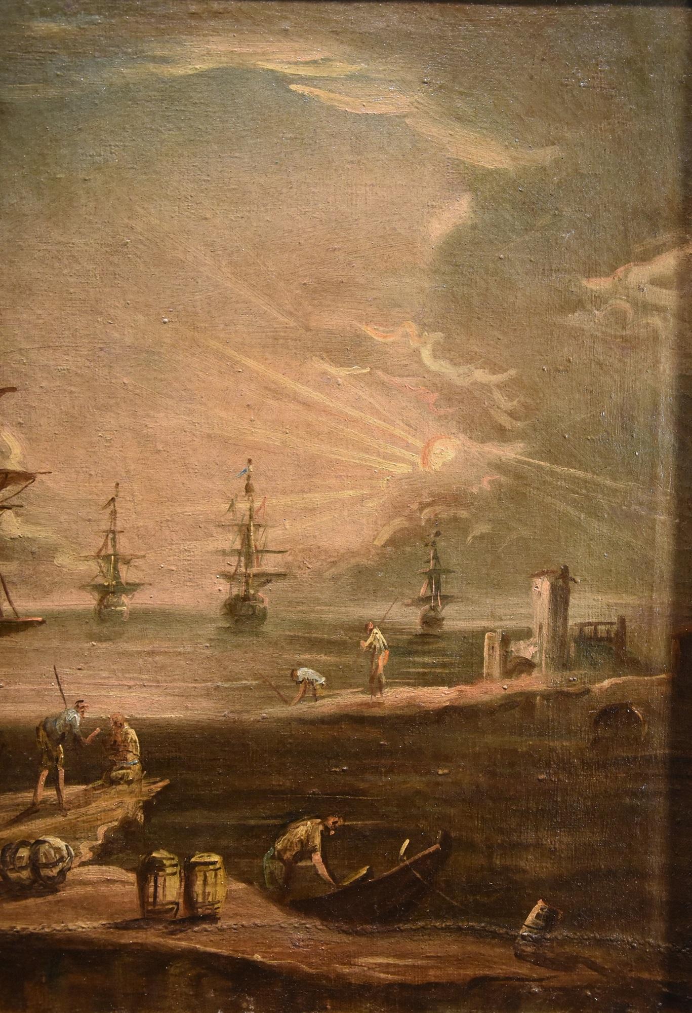 Port See Landscape Grevenbroeck peint à l'huile sur toile 17ème siècle 1