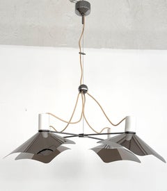 Giovanni Grignani Lámpara de araña de mediados de siglo Corolla, cromada, Italia, años 70