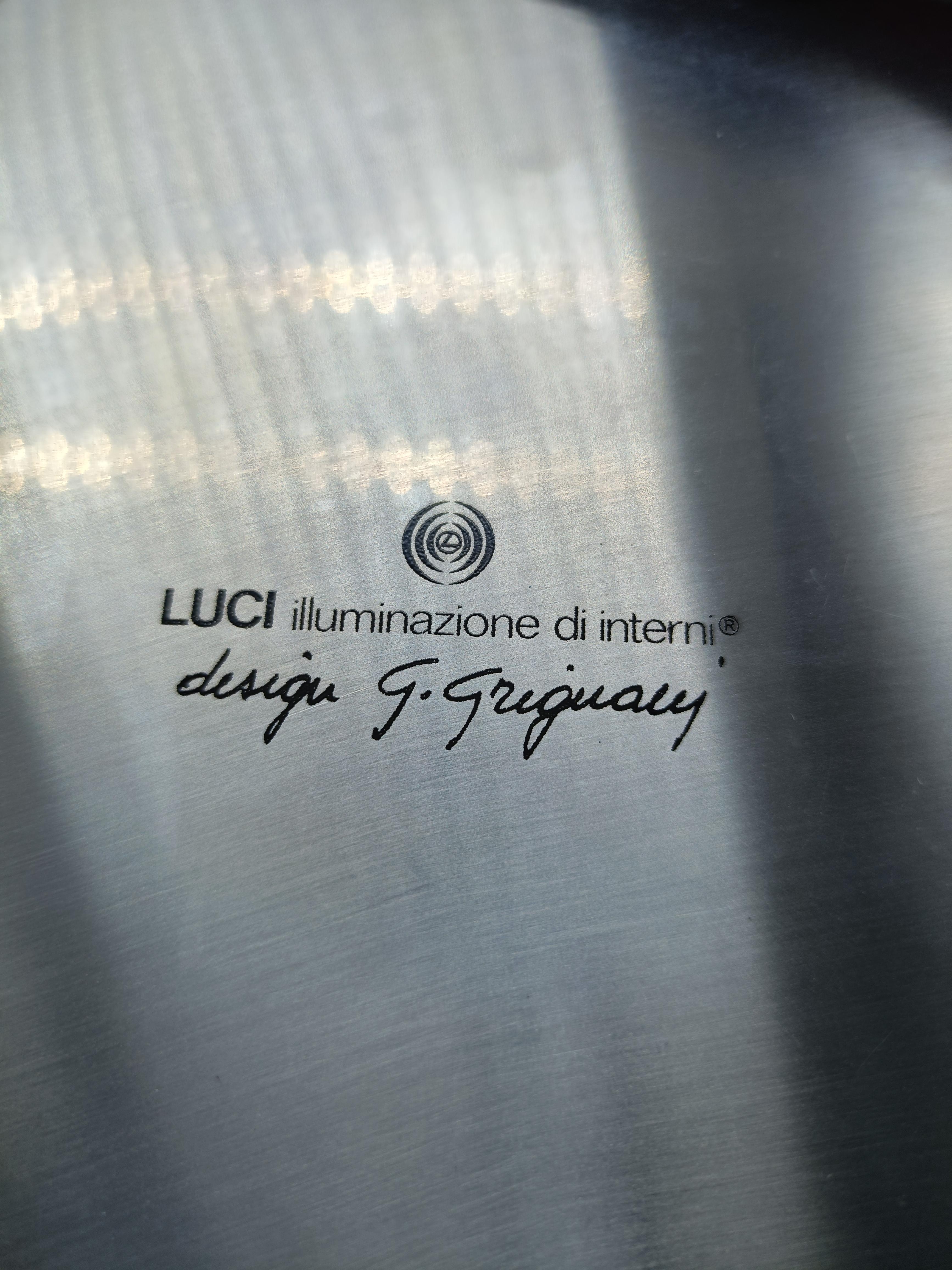 Centro de mesa cromado Giovanni Grignani para Luci Illuminazione d'Interni, 1970 Late 20th Century en venta