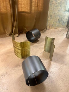 Giovanni Grismondi brutalist iron & brass longue chair One Off