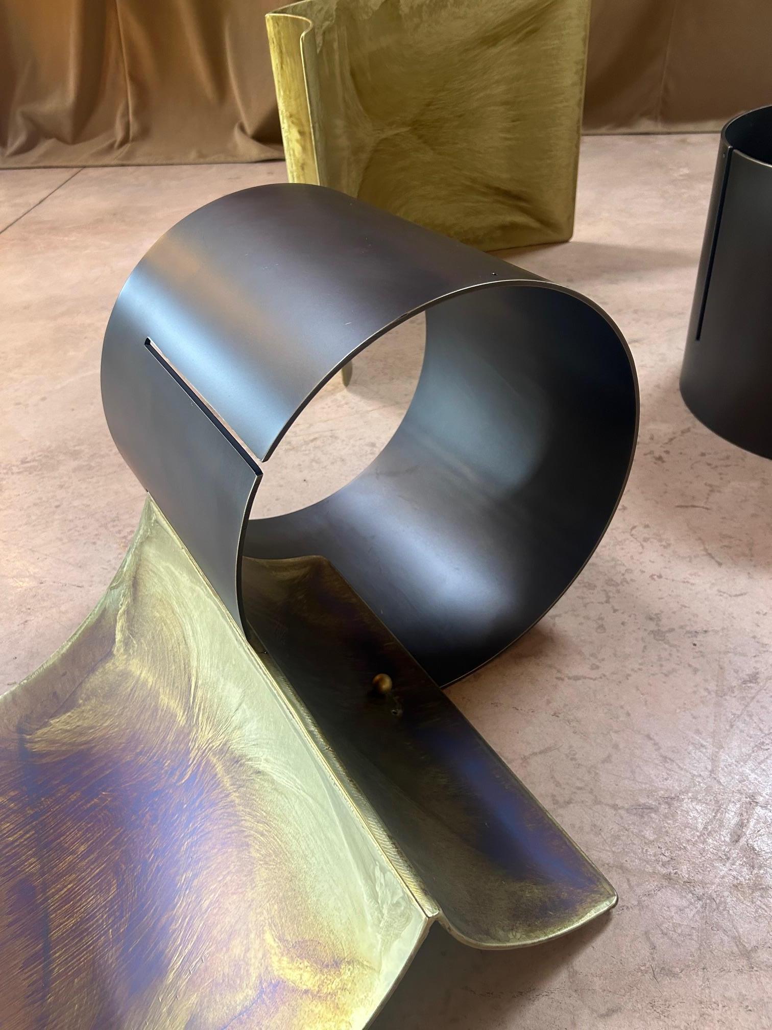 Giovanni Grismondi brutalist iron & brass longue chair One Off In Excellent Condition For Sale In Padova, IT