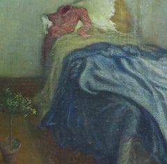 Chambre à coucher - Peinture de Giovanni Gromo - années 1980