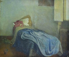 Schlafzimmer - Gemälde von Giovanni Gromo - 1980er Jahre