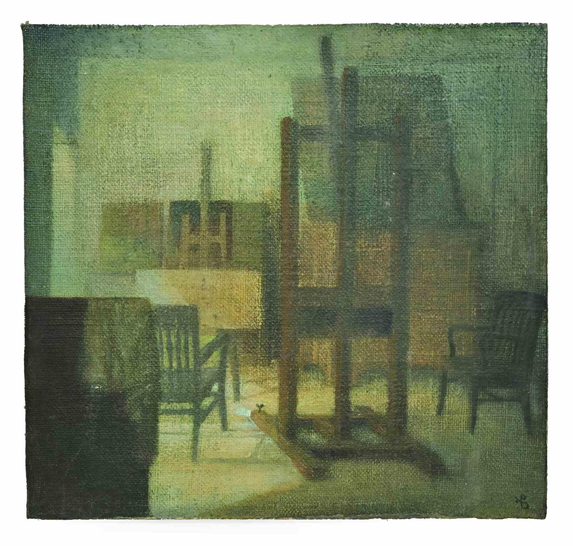 ROOMS - Gemälde von Giovanni Gromo - 1980er Jahre